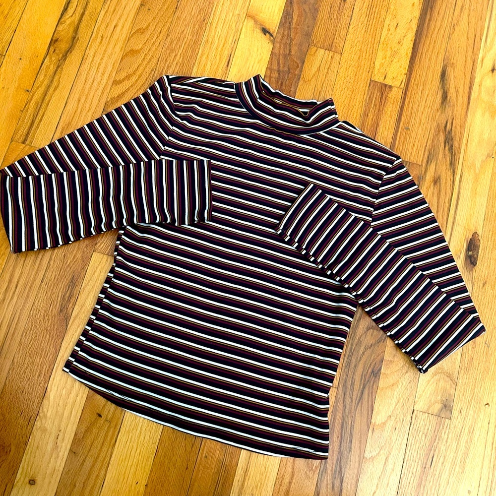 Active‎ USA Multicolor Striped Turtleneck